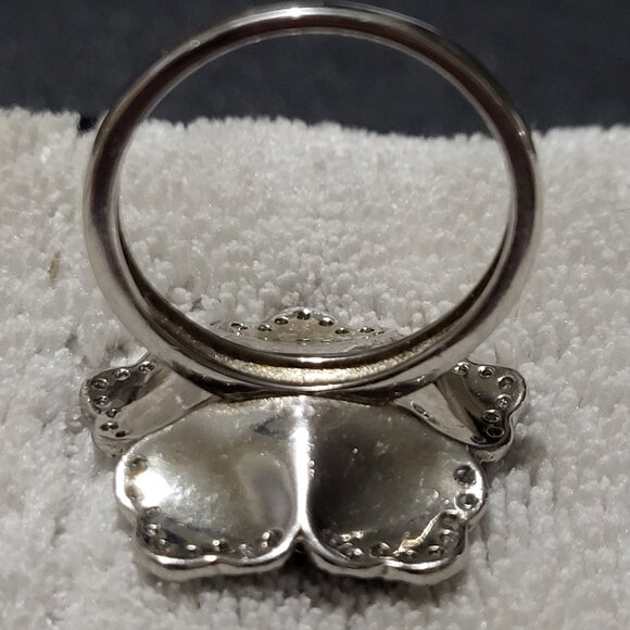 Ring set in 925 pink flower ring - Picture 3 of 3